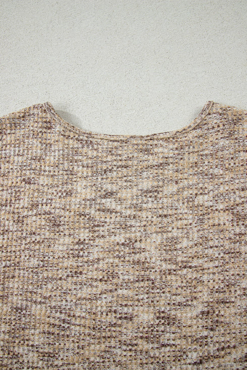 Textured Ruffle Sleeve Top And Drawstring Short Sets