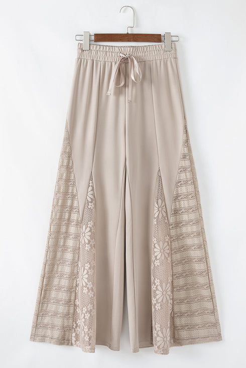 Bohemian Sheer Lace Patchwork Wide Leg Pants
