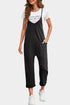 Solid Casual Adjustable Spaghetti Strap Straight Leg Jumpsuit