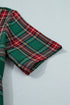 Plaid Button Front Short Sleeve Shift Mini Dress