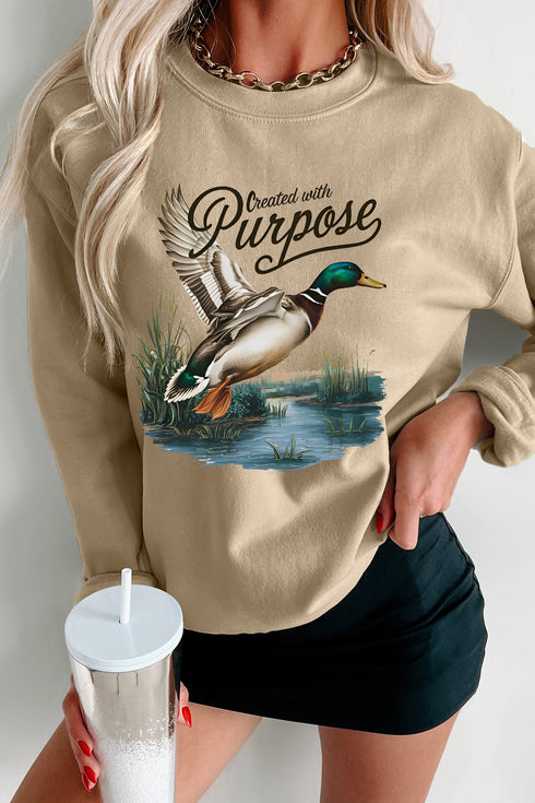 Created Purpose Western Mallard Graphic Pullover Sweatshirt