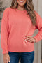 Drop Shoulder Ribbed Knit Long Sleeve Sweater