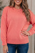 Drop Shoulder Ribbed Knit Long Sleeve Sweater