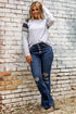 Exclusive Distressed Stretch Denim Flare Jeans