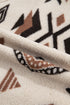 Geometric Print Long Sleeve Shirt Collar Zip Up Placket Binding Tape Jacket