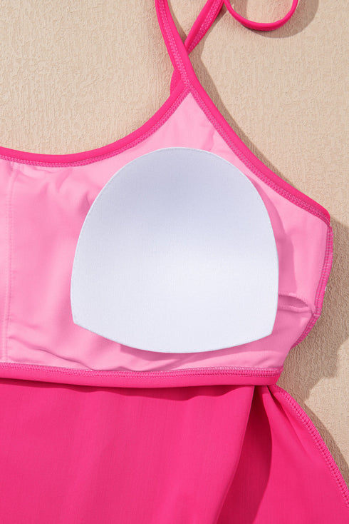 Tie Shoulder Strap Relaxed Fit Two Piece Tankini Set