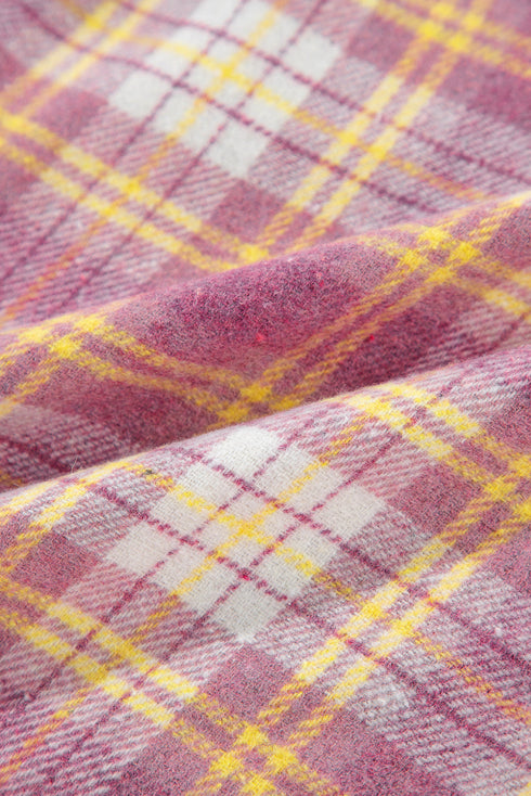 Casual Plaid Print Chest Pocket Long Sleeve Shacket