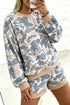 Camouflage Patchwork Two Piece Long Sleeve Short Set
