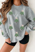 Sequin Tree Graphic Drop Shoulder Pullover Sweatshirt