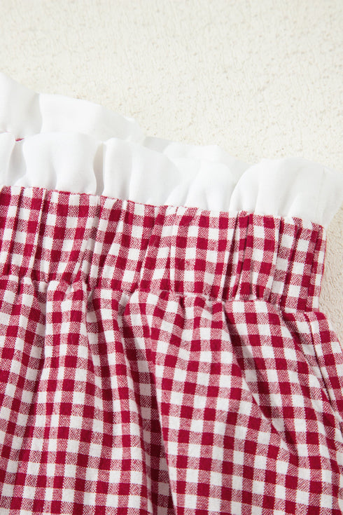 Southern Belle Plaid Print Trim Bottoms