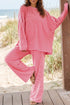 Striped Drop Shoulder Long Sleeve Pant Set