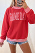 Gingham Plaid Letter Print Tunic Pullover Sweatshirt