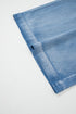 Ruffled Short Sleeve Button V Neck Wide Leg Denim Jumpsuit