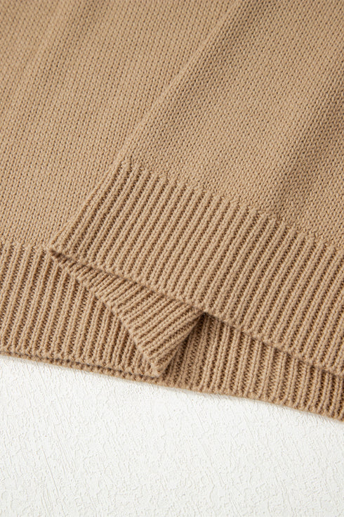 Oversized Chunky Knit Crew Neck Sweater Dress