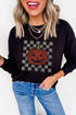 Polyester Rhinestone Pumpkin Graphic Long Sleeve Tee