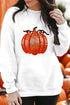 Graphic Sequin Pumpkin Crew Neck Pullover Sweatshirt