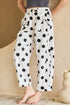 Polka Dot Print Bow Detail Pocketed Denim Jeans