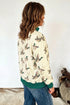 Mallard Duck Print Patchwork High Neck Sweatshirt