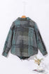 Oversized Brushed Plaid Pocketed Western Style Shacket