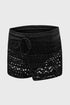 Geometric Openwork Drawstring Waist Swim Cover Up Shorts