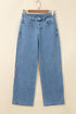 Denim Side Seam Rivet Ankle Length Jeans