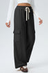 Drawstring Elastic Waist Cargo Patch Pocket Pants