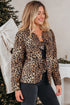 Exclusive All Over Leopard Print Quilted Tie Front Jacket