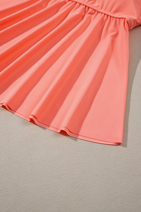 Whip Stitch Detail Peplum Tankini Set