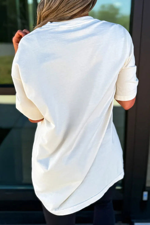 Sequined Ghost Print Short Sleeve Graphic Tee