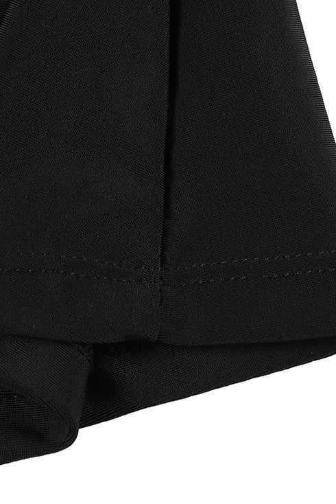 Wide Waistband Smooth Stretch Mini Swim Skirt