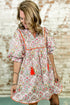 All Over Print Tassel Tie Rick Rack Floral Dress