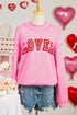 Lover Graphic Mock Neck Exposed Seam Pullover Sweatshirt