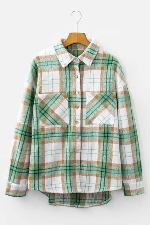 Southern Belle Casual Plaid Button Front Shacket