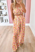 Bohemian Floral Print Bandeau Wide Leg Pant Set