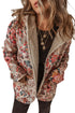 Bohemian Floral Print Sherpa Lined Fleece Hooded Jacket