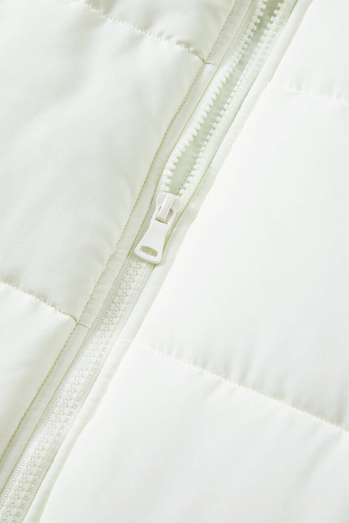 Solid Casual Oversized Stand Neck Puffer Vest