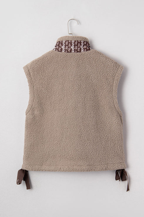 Exclusive Western Side Bow Sherpa Fleece Vest