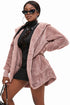 Chic Soft Fleece Hooded Open Front Jacket