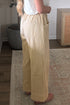 Striped Ribbon Drawstring Waist Full Length Shift Pants
