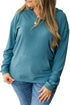 Viscose Ribbed Drop Shoulder Long Sleeve Top