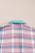 Color Block Collared Flap Pocket Relaxed Plaid Shacket