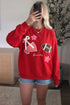 Gingham Patch Embroidered Rugby Print Stars Sweatshirt