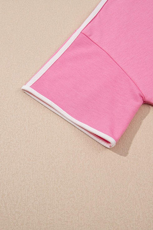 Bold Varsity Stripe Wide Leg Relaxed Pant Set