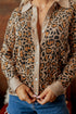 Leopard Print Button Up Long Sleeve Viscose Blend Cardigan