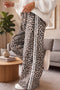 Leopard Print Motif Side Stripe Detail Pants