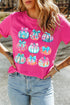 Polyester Cotton Blend Floral Pumpkin Graphic Tee