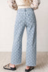 Denim Polka Dot Pattern Slim Fit Jeans