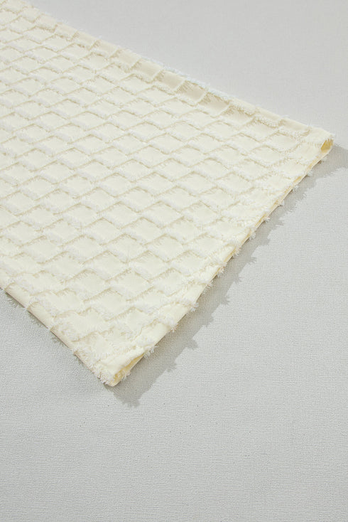 Metallic Lattice Textured Wide Leg Pant Set