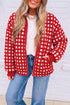 Plaid Zip Up Long Sleeve Textured Jacket