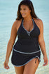 Empire Waist Halter V Neck Skirted Tankini Set